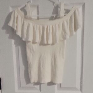 Express Cream Off-Shoulder Top